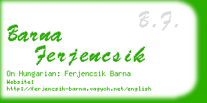 barna ferjencsik business card